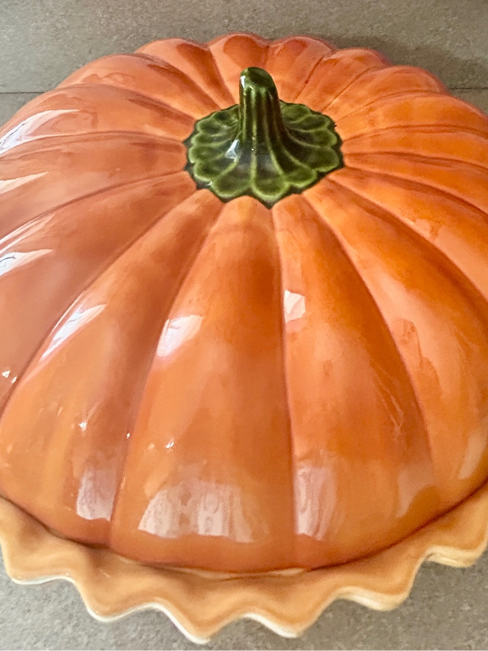 Ceramic Pumpkin Tureen Covered Serving Dish - Orange